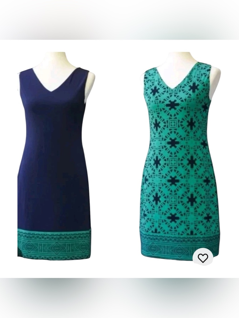 Magnolia Grace Reversible Sleeveless V-Neck Dress L Boho Chic 2-in-1 Geometric